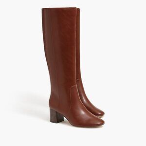J.Crew Knee High Heeled Boots Faux Leather Fashion Equestrian Chic - 8